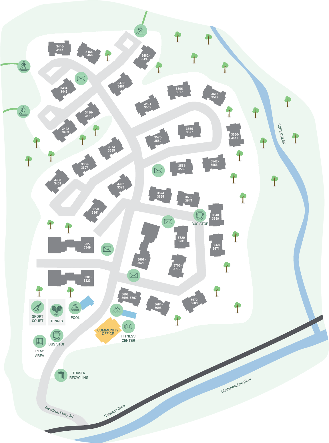 Community Map, Kinstone Columns Drive